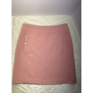 LOFT Skirt Size 2 Pink Mini Gold Button Pockets Preppy Old Money Pastel Retro